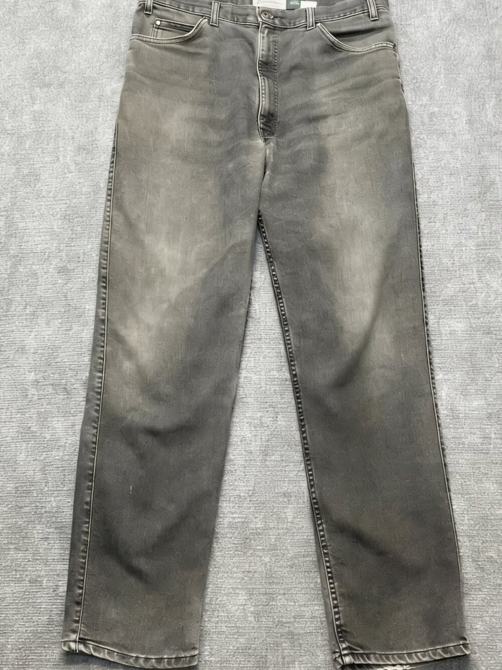 Levis Jeans Mens 38x29 Grey Flex Denim Straight Leg USA Made Orange Tab VTG 90s